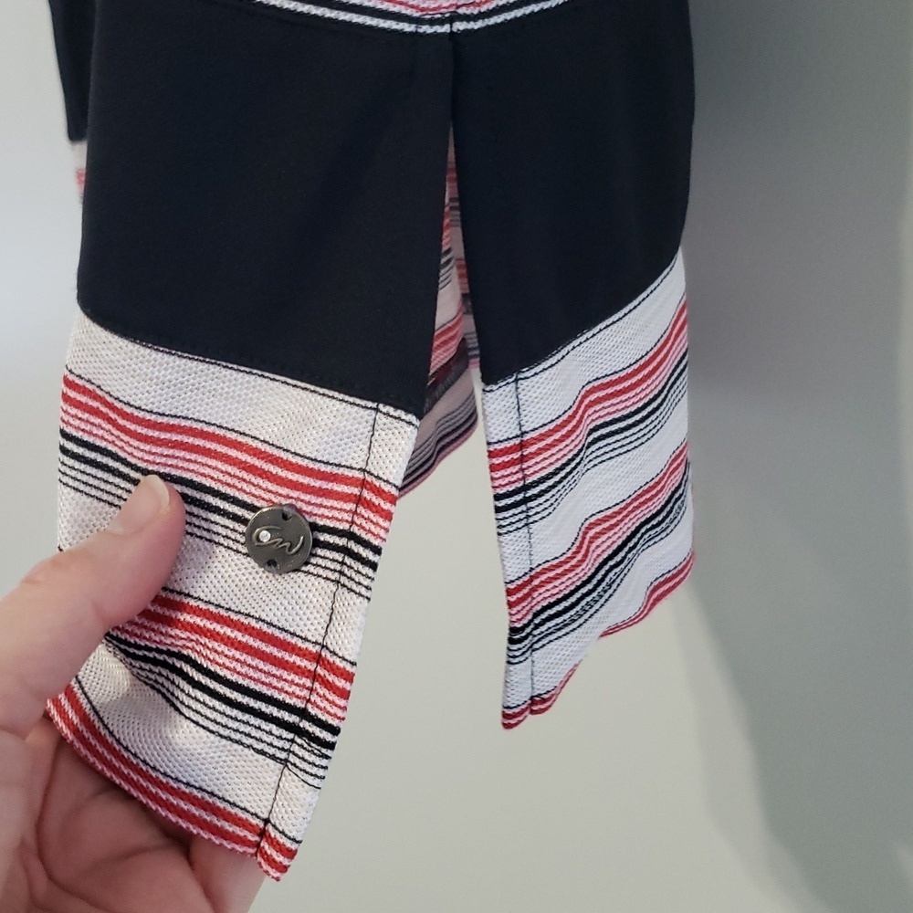 Cracked Wheat Tennis Dress Small Stripe Pocket Short Sleeve Athletic Golf Preppy - Picture 4 of 15